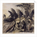 Brunnhilde Implores the Valkyries by Arthur Rackham
