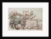 An Old Woman and her Dog Startled by Male Company by Thomas Rowlandson