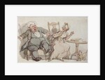 An Old Woman and her Dog Startled by Male Company by Thomas Rowlandson