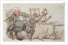 An Old Woman and her Dog Startled by Male Company by Thomas Rowlandson