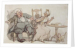 An Old Woman and her Dog Startled by Male Company by Thomas Rowlandson