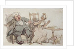 An Old Woman and her Dog Startled by Male Company by Thomas Rowlandson