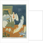 Clever ruse of Christmas guest in haunted bedroom to scare away the family ghost by William Heath Robinson