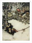They quaffed their liquor in profound silence, 1905 by Arthur Rackham