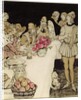 How at a great feast that King Mark made came Eliot the harper and sang the lay that Dinadan had made by Arthur Rackham