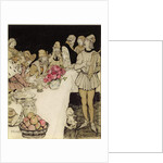 How at a great feast that King Mark made came Eliot the harper and sang the lay that Dinadan had made by Arthur Rackham