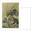 Alberich drives in a band of Nibelungs laden with gold and silver treasure by Arthur Rackham