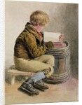 Little boy reading a book by William Henry Hunt