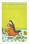 CBL In 11B.30 A Lady Prepares a Meal, miniature from a Bhagavata Purana series, Kangra, c.1810 by Indian School