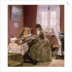 Johanne Wilde, the artist's wife, at her loom by Laurits Andersen Ring