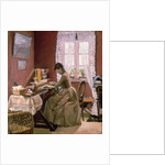 Johanne Wilde, the artist's wife, at her loom by Laurits Andersen Ring