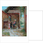 View of the Yard with Figures, Kilnhurst, Todmorden, c.1860 by Alfred Walter Bayes