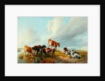 A Group of Cattle, 1877 by Thomas Sidney Cooper