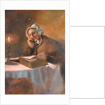 Portrait of an Old Woman Reading the Bible by Candlelight, 1896 by Arthur Netherwood