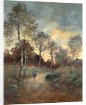 Figure Walking through a Woodland by Adrien Rousseau
