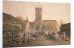 Pigmarket in the Yard of The Fountain Inn, Bedford, 1806 by William Henry Pyne