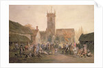 Pigmarket in the Yard of The Fountain Inn, Bedford, 1806 by William Henry Pyne