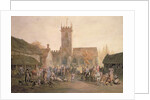 Pigmarket in the Yard of The Fountain Inn, Bedford, 1806 by William Henry Pyne