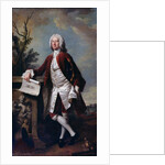 Portrait of Theodore Jacobsen, architect of the Foundling Hospital, shown holding a drawing of the West Front, c.1742 by Thomas Hudson