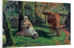 Shepherdess, Montfoucault, 1875 by Camille Pissarro