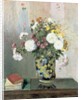 Bouquet of Flowers, Chrysanthemums in a Chinese Vase by Camille Pissarro