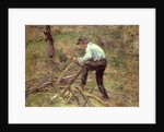Pere Melon Sawing Wood, Pontoise, 1879 by Camille Pissarro