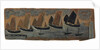 St. Ives Harbour with five sailing boats by Alfred Wallis