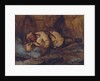 A Laplander Asleep by a Fire by Francois Auguste Biard