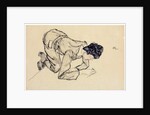 Erich Lederer drawing on the floor, 1912 by Egon Schiele