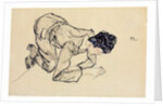 Erich Lederer drawing on the floor, 1912 by Egon Schiele