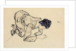 Erich Lederer drawing on the floor, 1912 by Egon Schiele