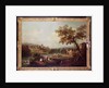 An Extensive River Landscape with a Village by Francesco Zuccarelli