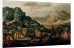 Extensive mountainous landscape by Hans Bol