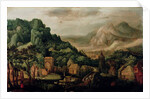 Extensive mountainous landscape by Hans Bol