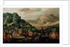 Extensive mountainous landscape by Hans Bol