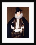 Portrait of Sir Charles Cornwallis, in a Fur Trimmed Black Cloak, White Doublet and Brown, Gold Embroidered Waistcoat, by Robert the Elder Peake