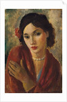 An Elegant Lady with a Pearl Necklace by Vera Rockline