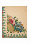 Textile design with basket of flowers by Sergei Vasil'evich Chekhonin