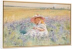 A Young Girl in a Field of Salvia, Oxeye Daisies and Meadow Foxtail by Konstantin Egorovich Makovsky