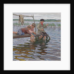Boys Fishing off a Pier by Nikolai Petrovich Bogdanov-Belsky