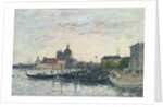 Venice, the Mole at the Entrance to the Grand Canal and the Salute, Evening, 1895 by Eugene Louis Boudin