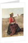The Breton in Prayer by Jean Baptiste Camille Corot