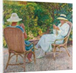 Maria and Elisabeth van Rysselberghe Knitting in the Garden, c.1912 by Theo van Rysselberghe
