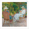 Maria and Elisabeth van Rysselberghe Knitting in the Garden, c.1912 by Theo van Rysselberghe