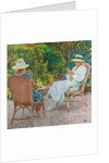 Maria and Elisabeth van Rysselberghe Knitting in the Garden, c.1912 by Theo van Rysselberghe