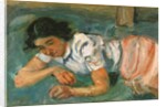 Young Woman Lying on the Grass; Jeune femme couchee dans l'herbe, 1939 by Chaim Soutine