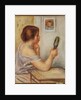 Gabrielle Holding a Mirror or Marie Dupuis Holding a Mirror with a Portrait of Coco, early 1900s by Pierre Auguste Renoir