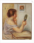 Gabrielle Holding a Mirror or Marie Dupuis Holding a Mirror with a Portrait of Coco, early 1900s by Pierre Auguste Renoir