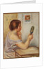 Gabrielle Holding a Mirror or Marie Dupuis Holding a Mirror with a Portrait of Coco, early 1900s by Pierre Auguste Renoir