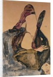 Woman with Raised Leg and Purple Stockings; Frau mit Erhobenem Bein und Lila Strumpfen, 1911 by Egon Schiele